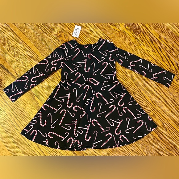 The Children's Place Black Candy Cane Print Toddler Dress size 3T NWT - Picture 1 of 4